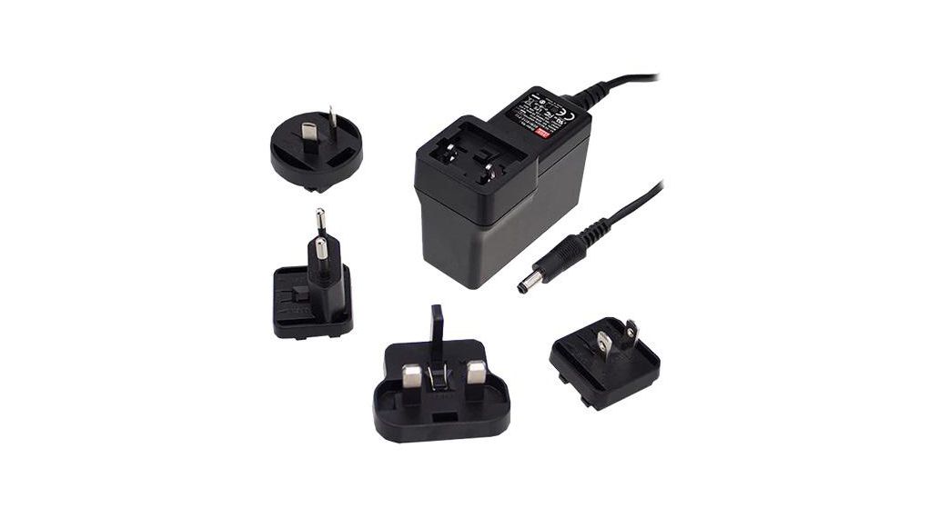 Interchangeable Adapter Medical Plug-In Power Supply GEM18I 264V 1A 18W Changeable Plug 2.1 x 5.5 mm Barrel Plug